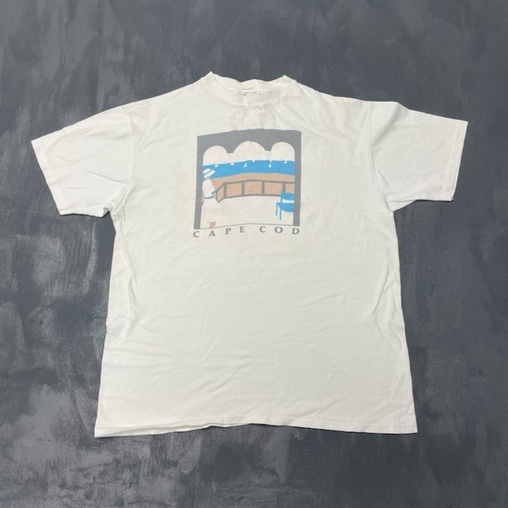 Vintage Cape Cod Graphic T-Shirt Men XL White 1990s Hanes Beefy-T